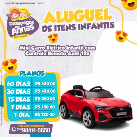 Mini Carro Eletrico Infantil 12v Com Controle Remoto