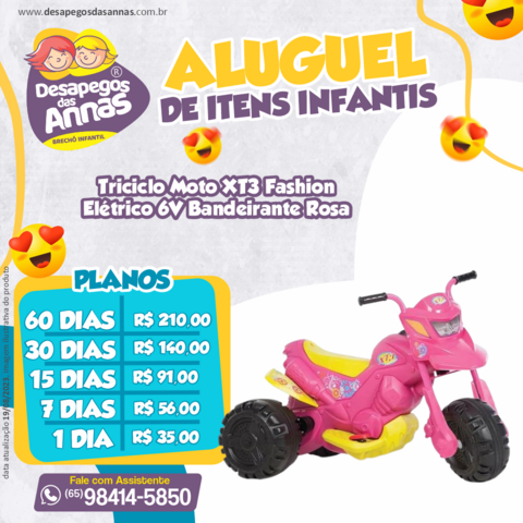 MOTO XT3® PINK ELÉTRICA 6V - Brinquedos Bandeirante