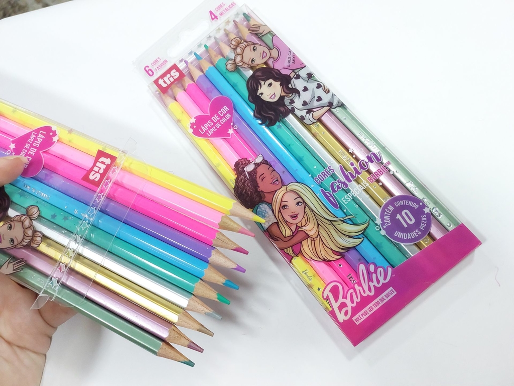Lápis de cor Barbie Tons especiais 10 cores O lápis de cor Barbie