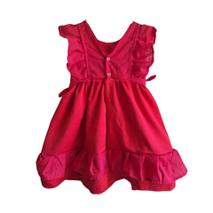 Imagem do Vestido Vermelho babado com tecido laise