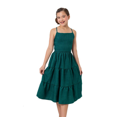 Vestido infantil Midi modelo lu verde - Kimimo Kids