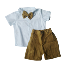 CONJUNTO MENINO BEBE BEGE MOD 01