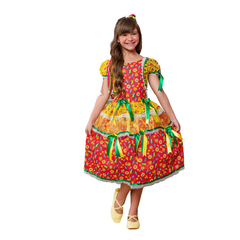 Vestido Festa junina caipira Luxo Vermelho e Amarelo - comprar online