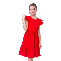 Vestido infantil Vermelho Natal 4 a 14 anos