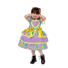 Vestido Festa junina caipira Luxo Lilás e verde - loja online