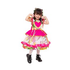 Vestido Festa junina caipira Luxo Rosa colorido - loja online