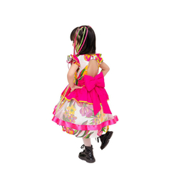 Vestido Festa junina caipira Luxo Rosa colorido - Kimimo Kids