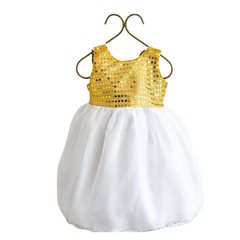 Vestido Infantil Branco dourado batizado formatura