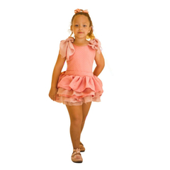 Kit Vestido Mãe e filha Rosê Luxinho - comprar online