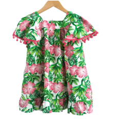 VESTIDO INFANTIL POM POM FLORAL MOD 02