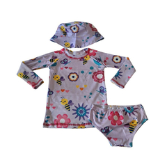 Conjunto Infantil com UV diversas estampas com chapéu