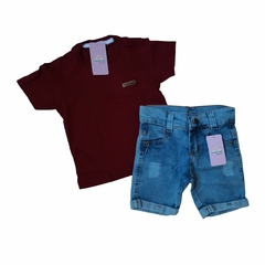 Conjunto Jeans Menino Marsala