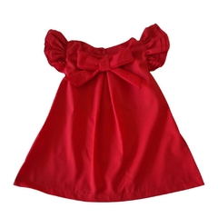 Vestido Natal Trapézio Frufru Vermelho laço na internet