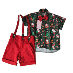 Conjunto Infantil Natal Verde papai noel - Kimimo Kids