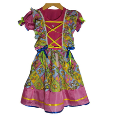 Vestido Festa Junina - Caipira rosa estampado