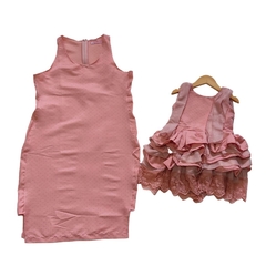 KIT MÃE E FILHA VESTIDO ROSÊ