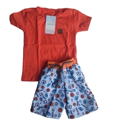 CONJUNTO CAMISA + SHORT MOLETOM P (1/2 ANOS)