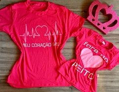 BLUSAS MÃE E FILHA ROSA CORAÇÃO PEITO - comprar online