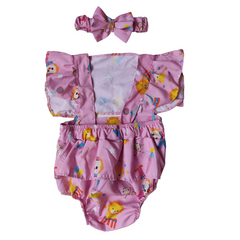 Romper bebê Jardineira Circo rosa - comprar online