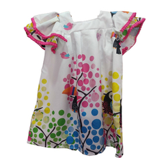 Imagem do Vestido pom pom infantil tucano branco