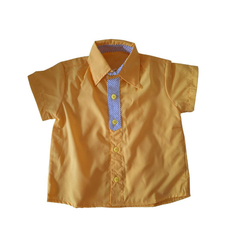 Camisa Social amarelo poá