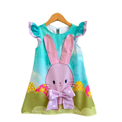 Vestido trapézio 3D coelho páscoa - comprar online