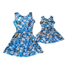 Kit Vestido Mãe e filha floral azul