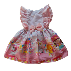 Vestido Luxinho Babado Circo Rosa - Kimimo Kids