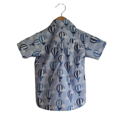 Camisa Social Infantil Temática Balão Azul - loja online