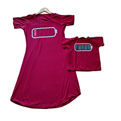 Kit Vestido Mãe e filha vinho listra - comprar online