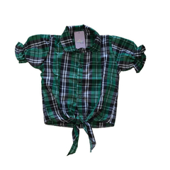 Blusa caipira verde xadrez - comprar online