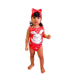 Body/ bodie maiô infantil páscoa coelho vermelho