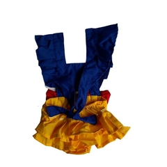 Jardineira romper vermelho azul e amarelo neve - Kimimo Kids