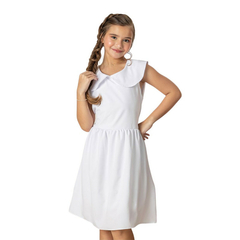 Vestido Branco Gola Princesa - Kimimo Kids