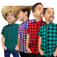 Imagem do Camisa Infantil Xadrez Viscolino caipira diversas cores