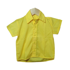 Camisa Manga Curta Social Infantil Amarelo - loja online