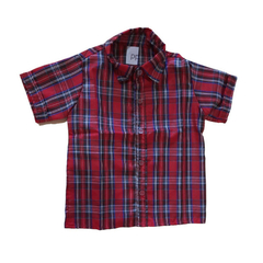 Camisa Infantil Xadrez escuro vermelha - comprar online