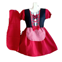 Fantasia Menina Vestido Chapeu vermelha - comprar online