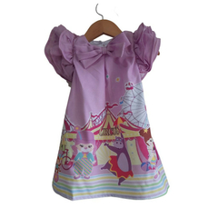 Vestido Trapézio Frufru Circo Rosa - Kimimo Kids