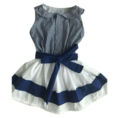 Vestido Infantil Listrado azul e branco na internet