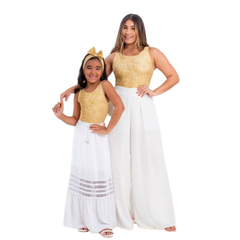 Kit mãe e filha bodie dourado amarelo claro - loja online