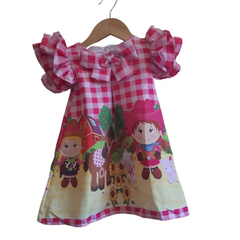 Vestido Trapézio Frufru Fazendinha - Kimimo Kids