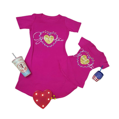Kit Vestido Mãe e filha gratidão rosa - comprar online