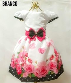 VESTIDO LUXO FLORAL PRETO E ROSA - comprar online