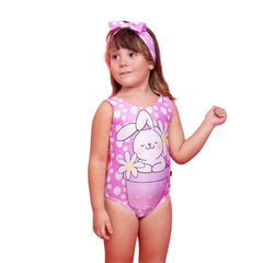 Body/ bodie maiô infantil páscoa coelho lilás - comprar online