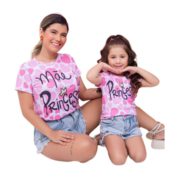 Kit blusas mae e filha Mãe de Princesa na internet