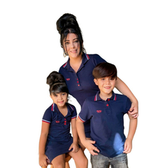 Kit Vestido Gola Mãe e filho Azul Marinho - comprar online