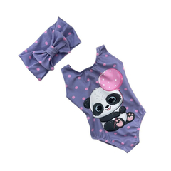 Body/ bodie maiô Panda lilás - Kimimo Kids