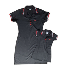 Kit vestido Gola Mãe e filha Preto - Kimimo Kids