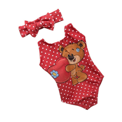 Body/ bodie maiô infantil ursinho vermelho - comprar online